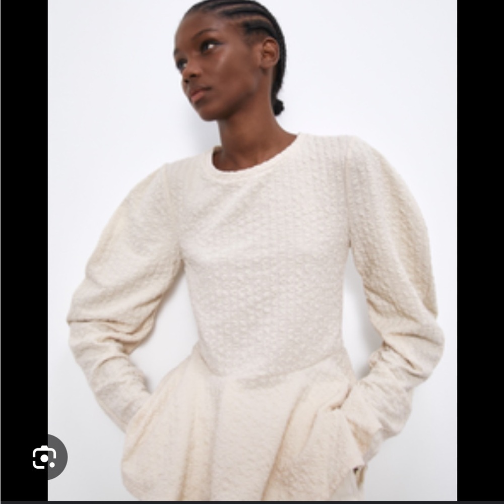 Zara Baloon Sleeve Peplum top
